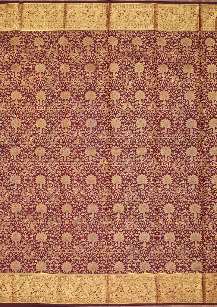 Maroon Dharmavaram Pure Silk Saree