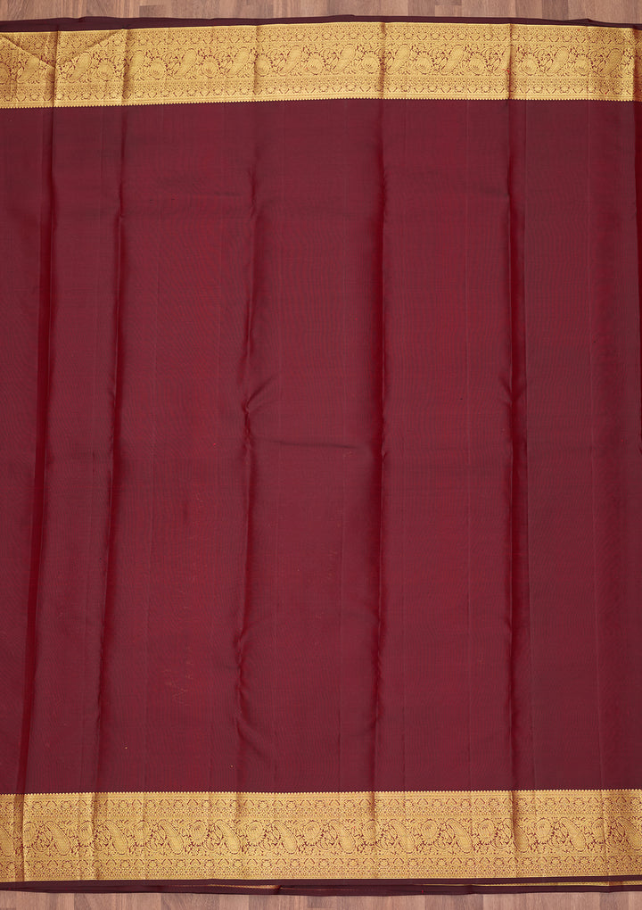Maroon Dharmavaram Pure Silk Saree