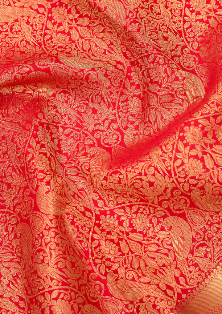 Red Dharmavaram Pure Silk Saree