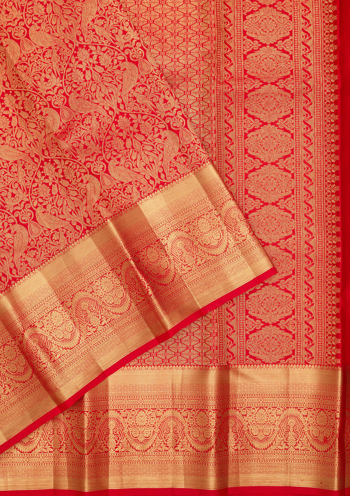 Red Dharmavaram Pure Silk Saree