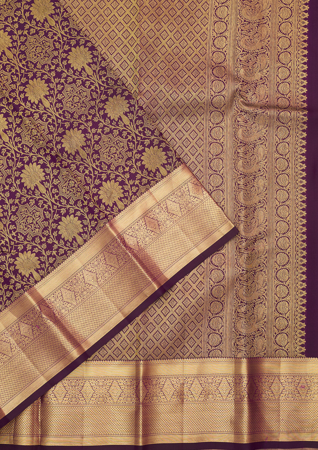 Purple Dharmavaram Pure Silk Saree