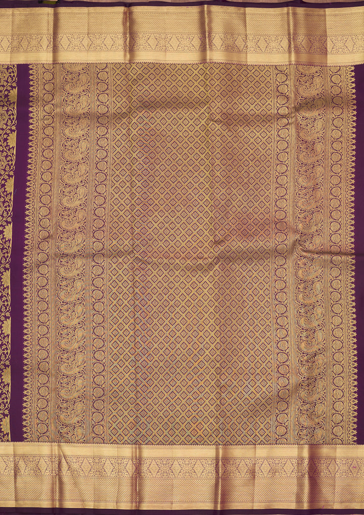 Purple Dharmavaram Pure Silk Saree