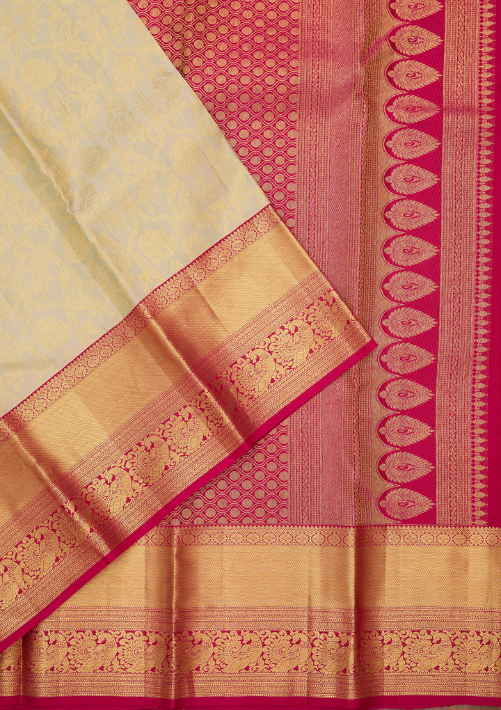 Pista Green Dharmavaram Pure Silk Saree