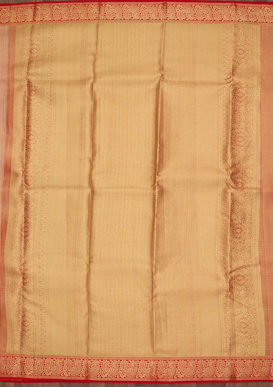 Red Silk Stripes Saree With Matching Blouse Piece