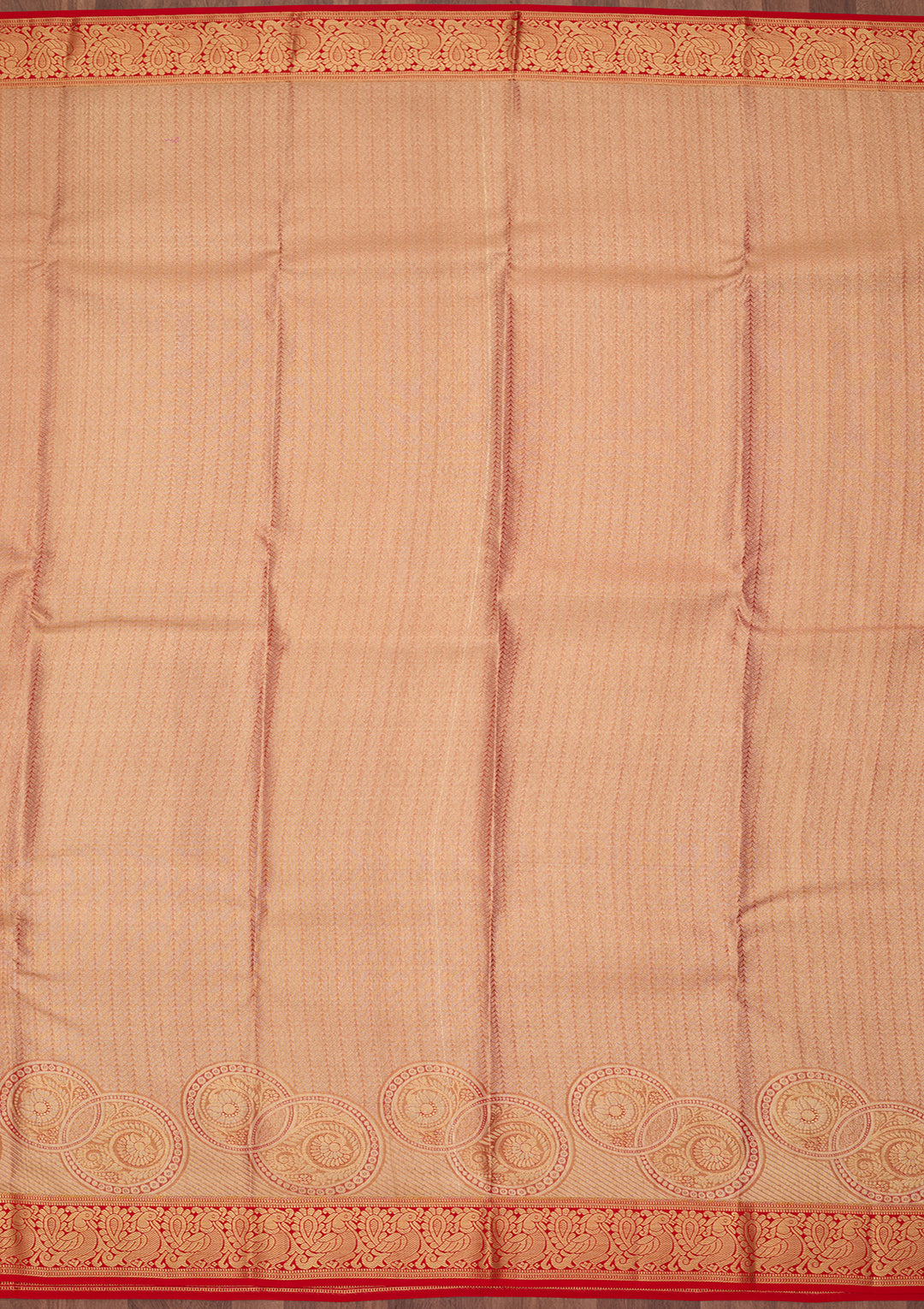 Red Silk Stripes Saree With Matching Blouse Piece