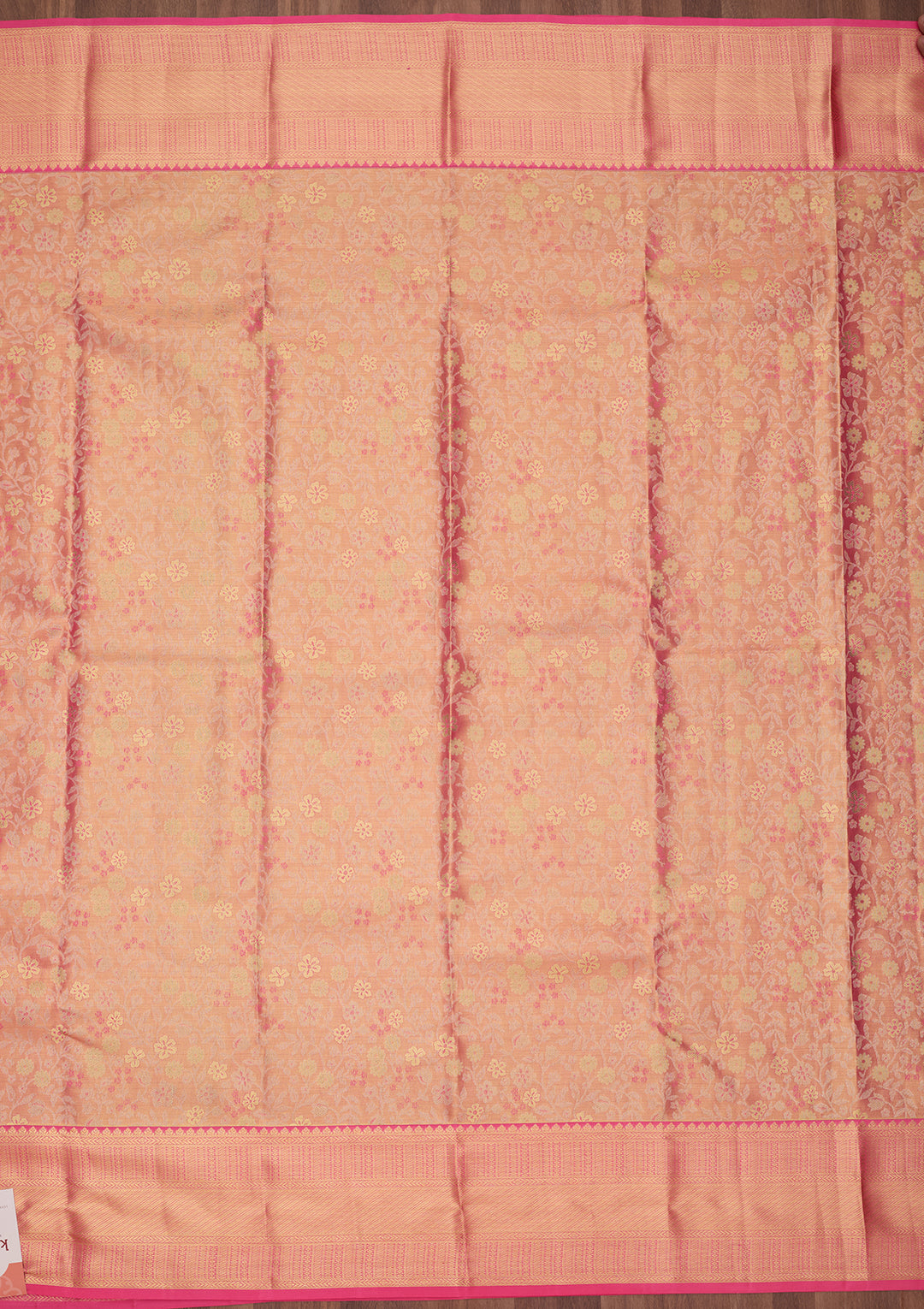 Pink Silk Jaal Saree With Matching Blouse Piece