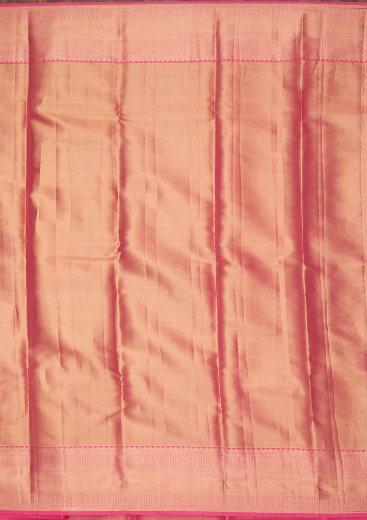 Pink Silk Jaal Saree With Matching Blouse Piece