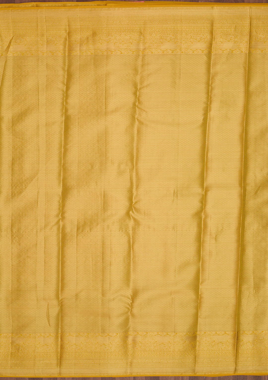 Yellow Silk Jaal Saree With Matching Blouse Piece