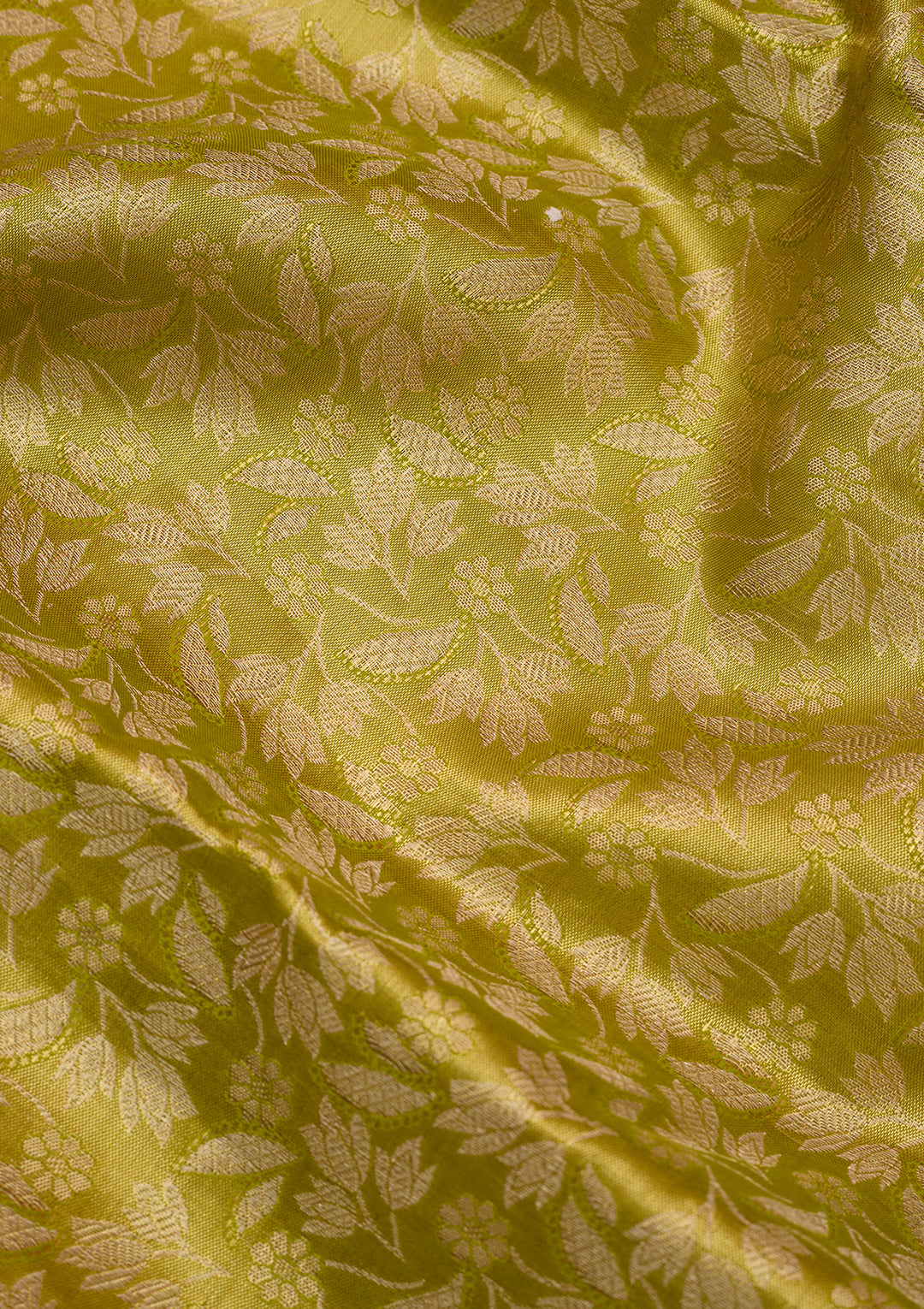 Parrot Green Silk Jaal Saree With Matching Blouse Piece
