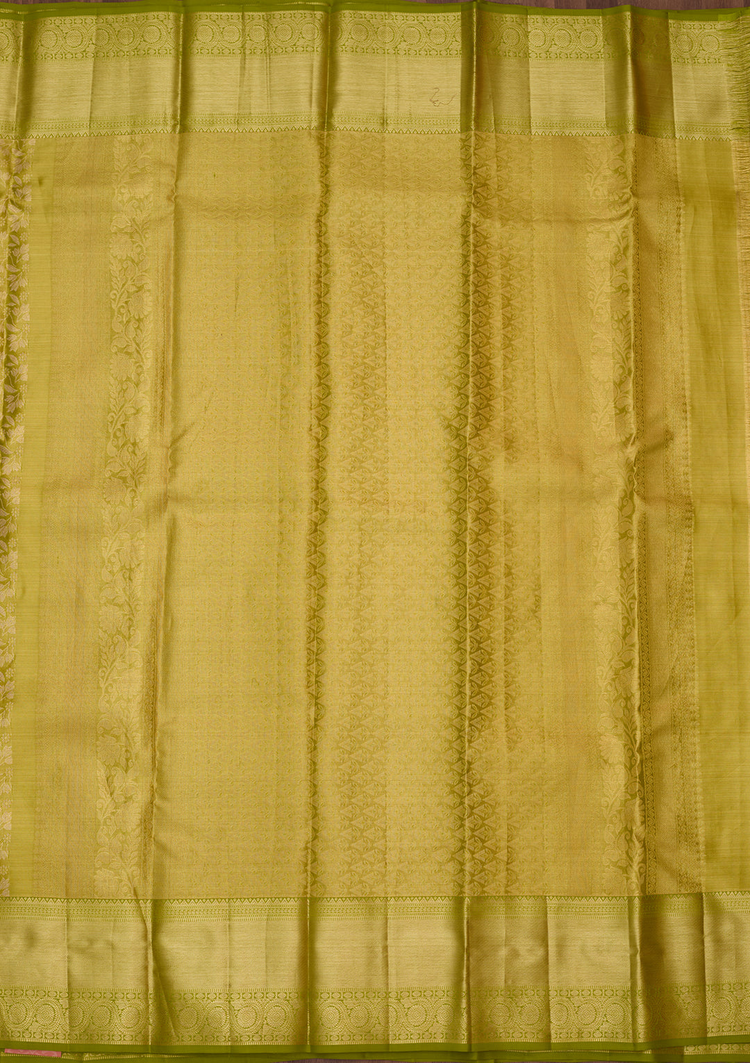 Parrot Green Silk Jaal Saree With Matching Blouse Piece