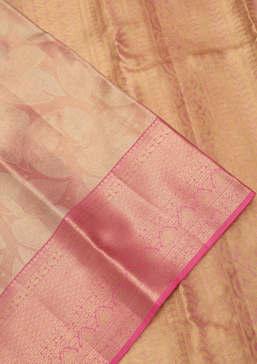 Pink Silk Jaal Saree With Matching Blouse Piece