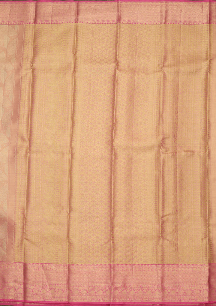 Pink Silk Jaal Saree With Matching Blouse Piece