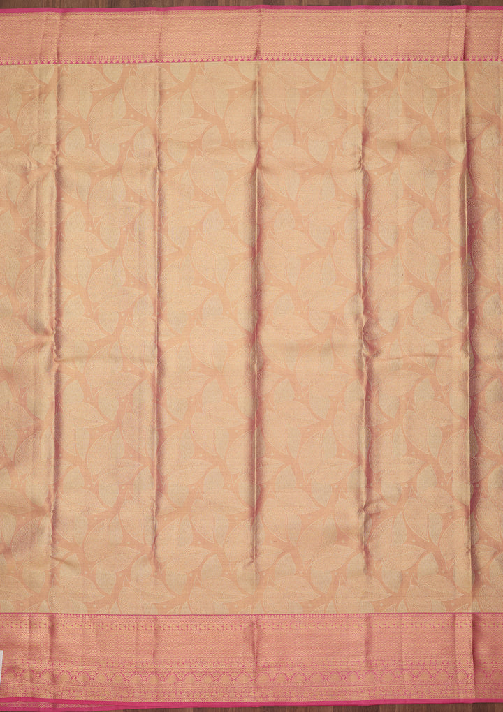 Pink Silk Jaal Saree With Matching Blouse Piece