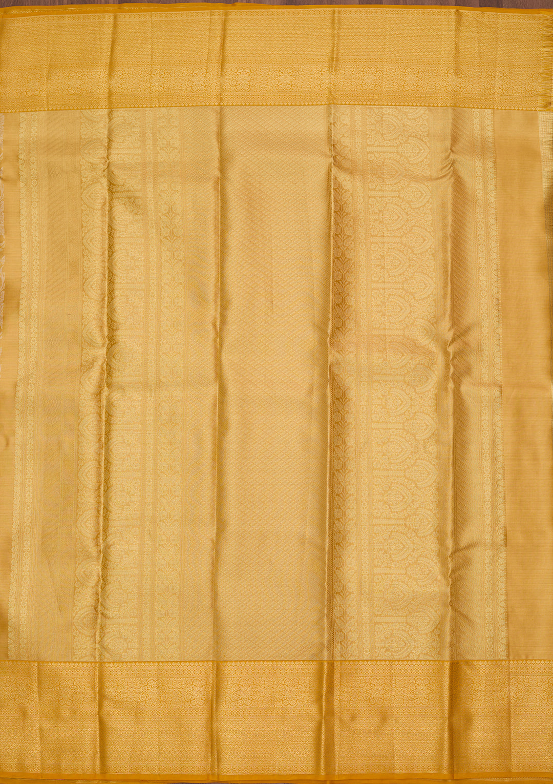 Yellow Silk Jaal Saree With Matching Blouse Piece