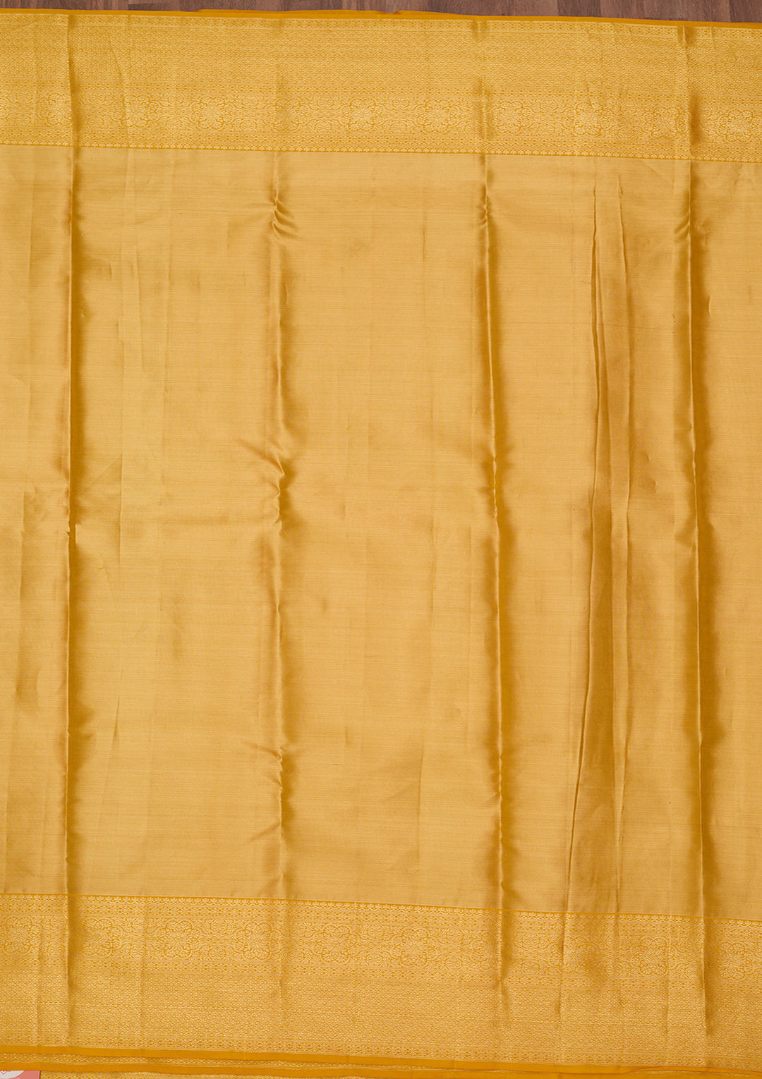 Yellow Silk Jaal Saree With Matching Blouse Piece