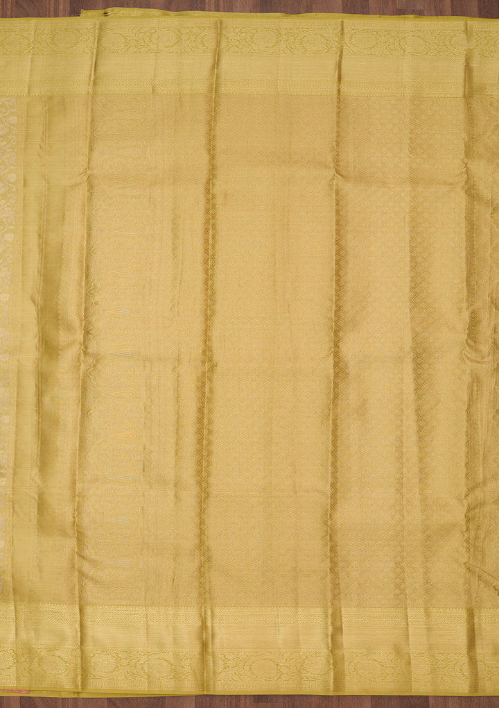 Pista Green Dharmavaram Pure Silk Saree