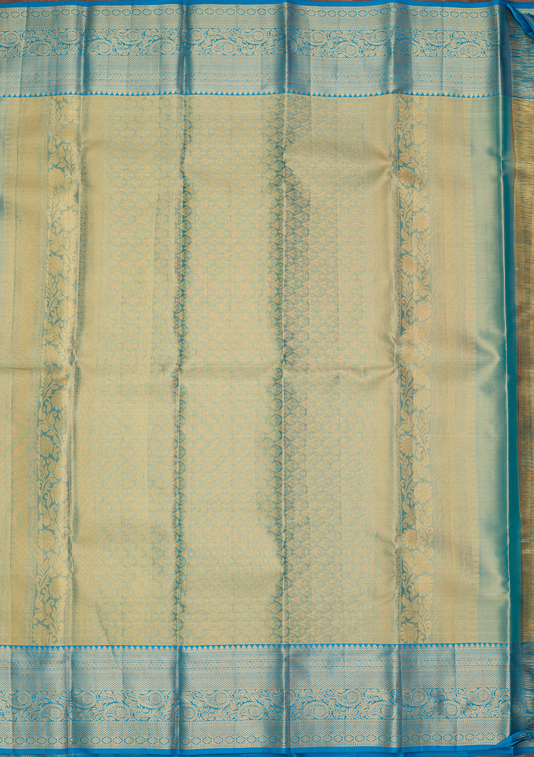 Sky Blue Silk Jaal Saree With Matching Blouse Piece