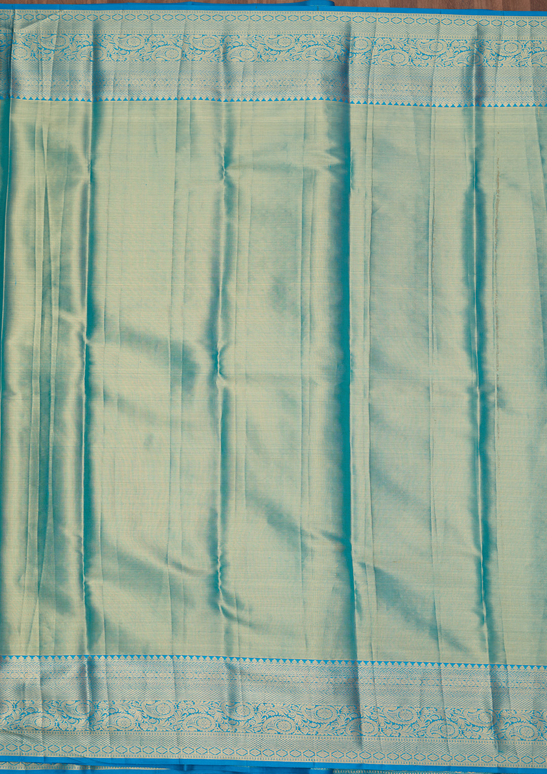 Sky Blue Silk Jaal Saree With Matching Blouse Piece