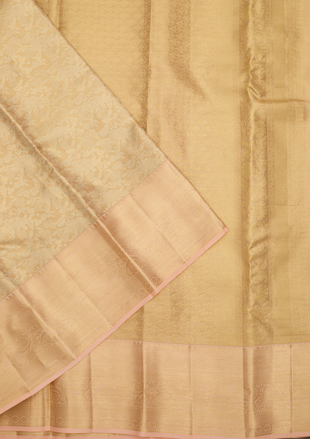 Beige Dharmavaram Pure Silk Saree