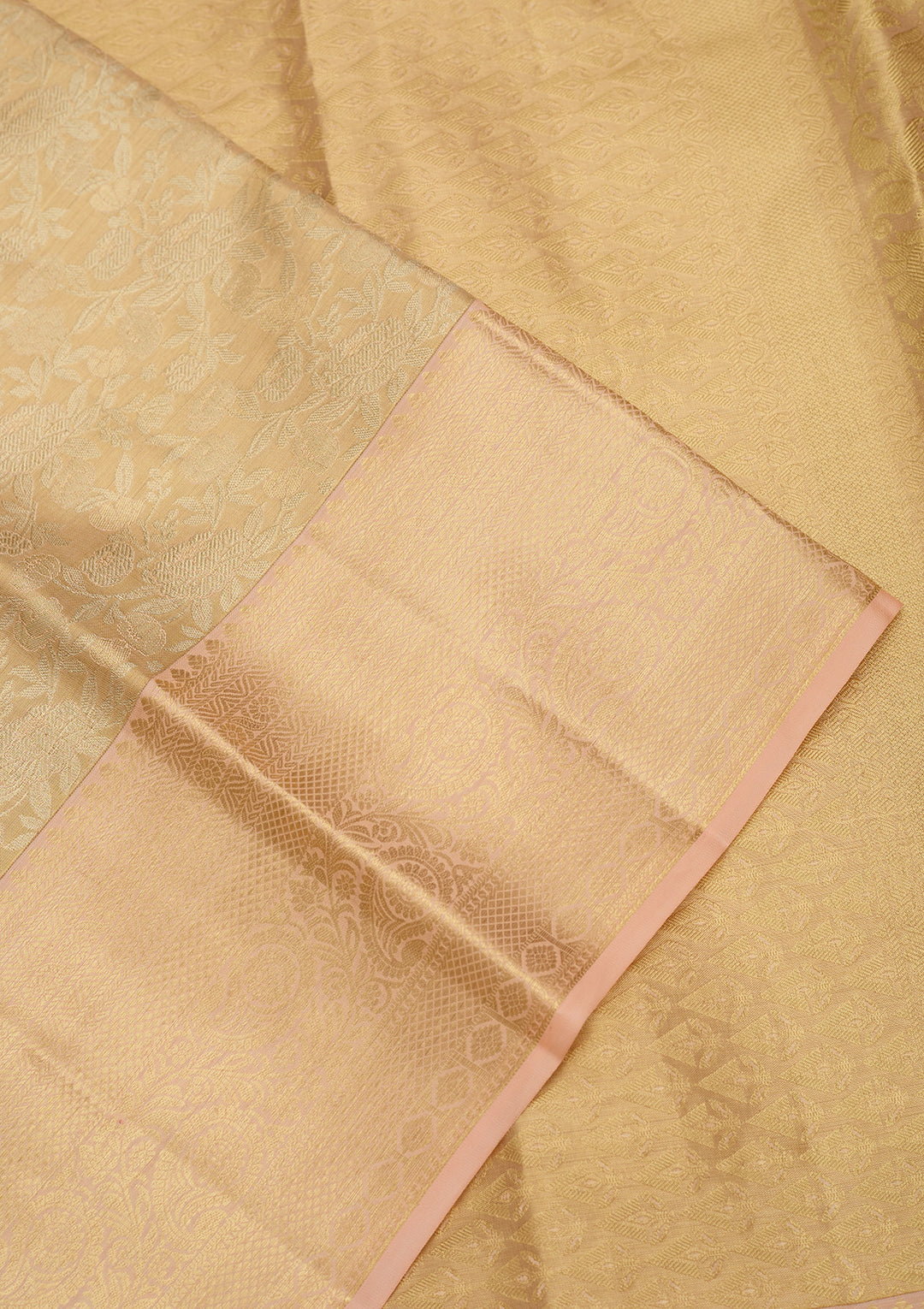 Beige Dharmavaram Pure Silk Saree