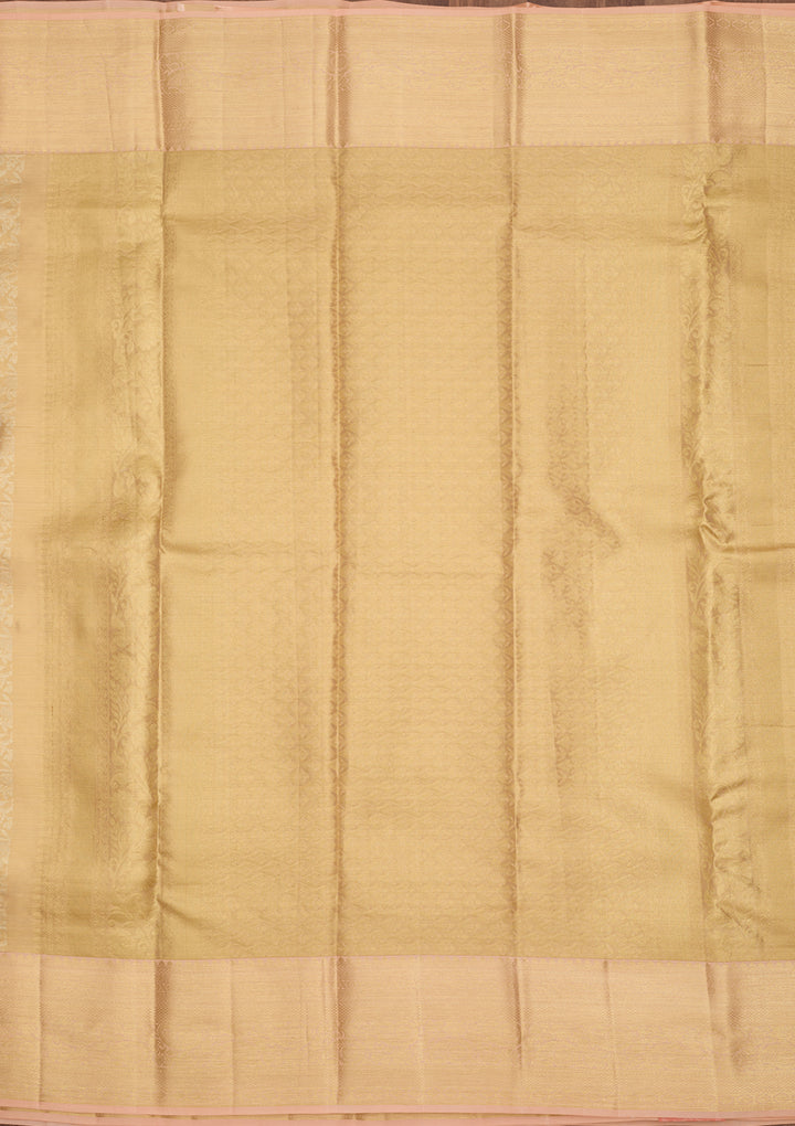 Beige Dharmavaram Pure Silk Saree