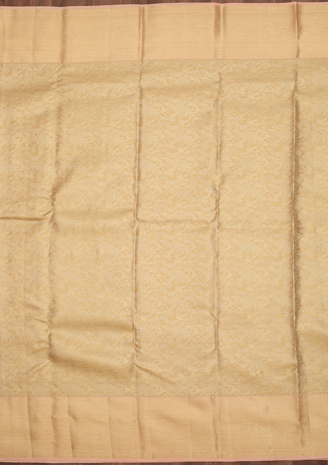 Beige Dharmavaram Pure Silk Saree