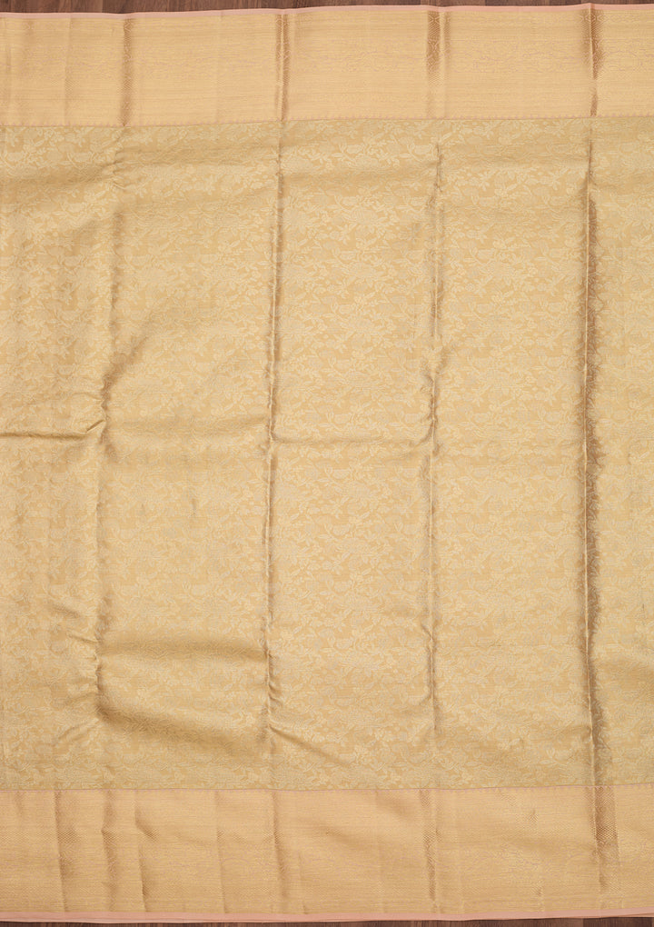 Beige Dharmavaram Pure Silk Saree