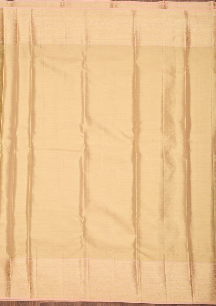 Beige Dharmavaram Pure Silk Saree