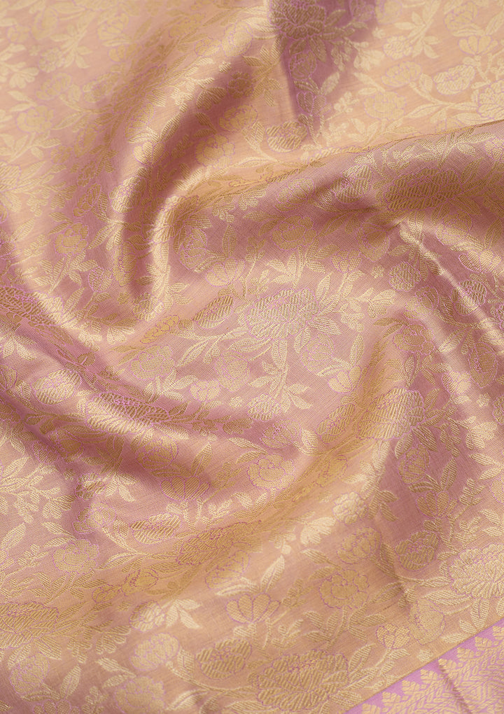Lavender Dharmavaram Pure Silk Saree