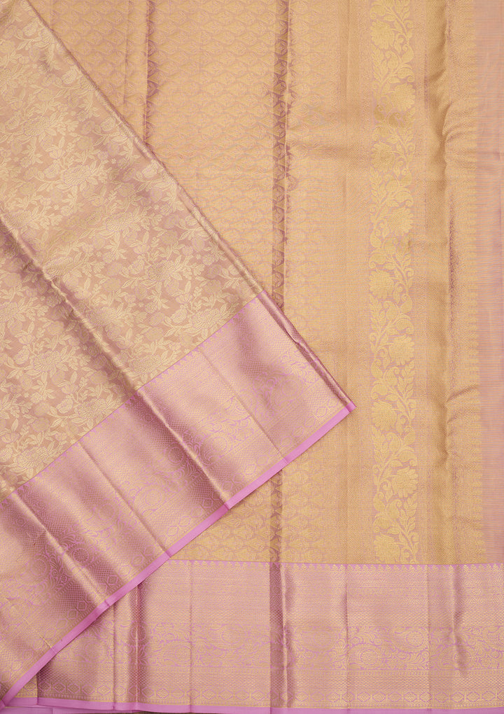 Lavender Dharmavaram Pure Silk Saree
