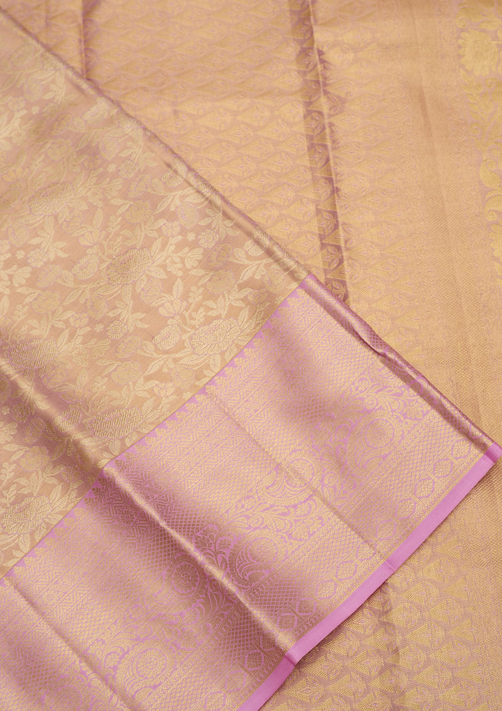 Lavender Dharmavaram Pure Silk Saree