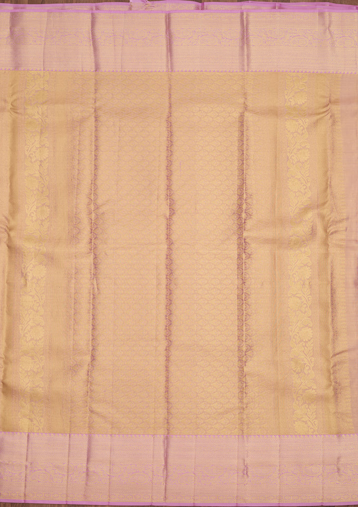 Lavender Dharmavaram Pure Silk Saree