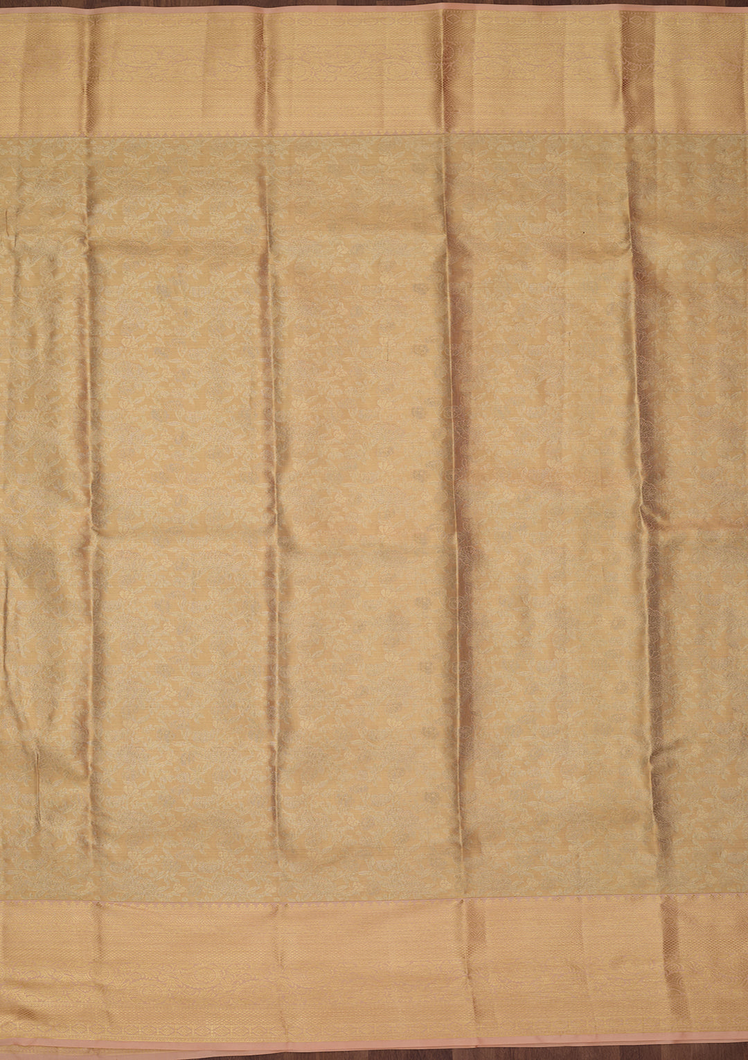Peach Silk Jaal Saree With Matching Blouse Piece