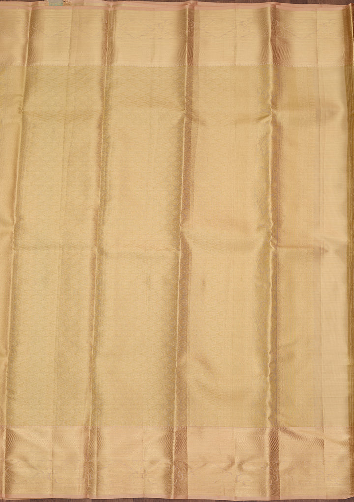 Gold Silk Jaal Saree With Matching Blouse Piece
