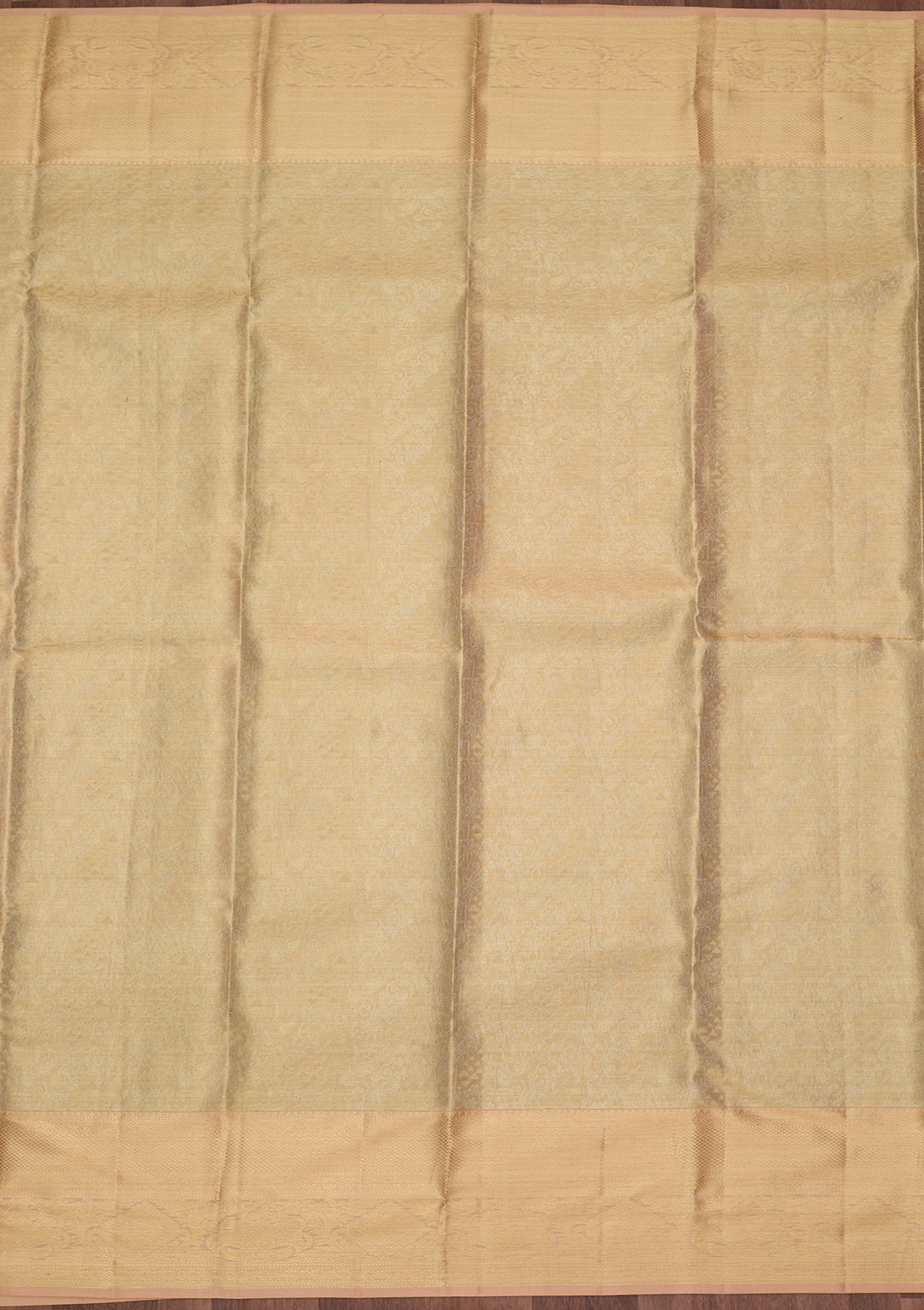 Gold Silk Jaal Saree With Matching Blouse Piece