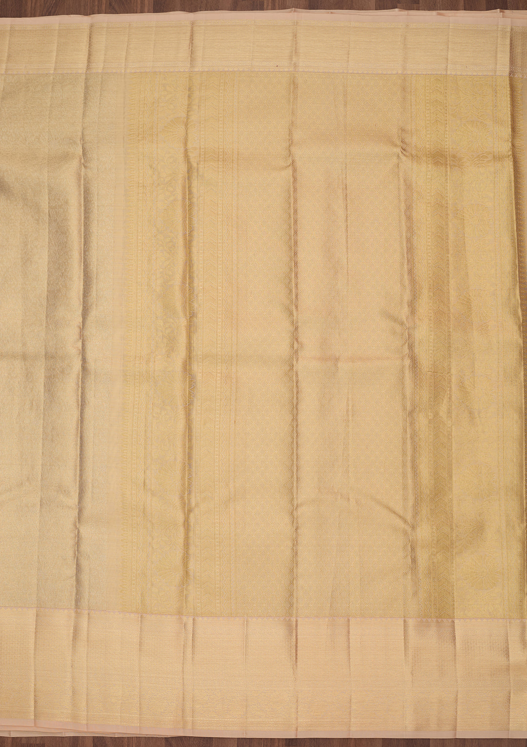 Beige Silk Jaal Saree With Matching Blouse Piece