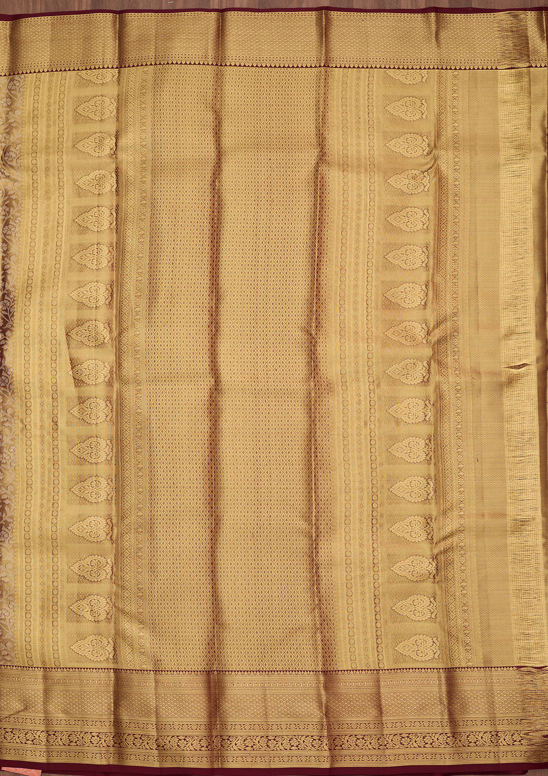 Maroon Silk Jaal Saree With Matching Blouse Piece