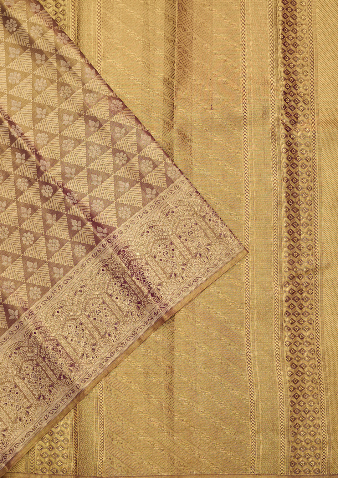 Mauve Dharmavaram Pure Silk Saree