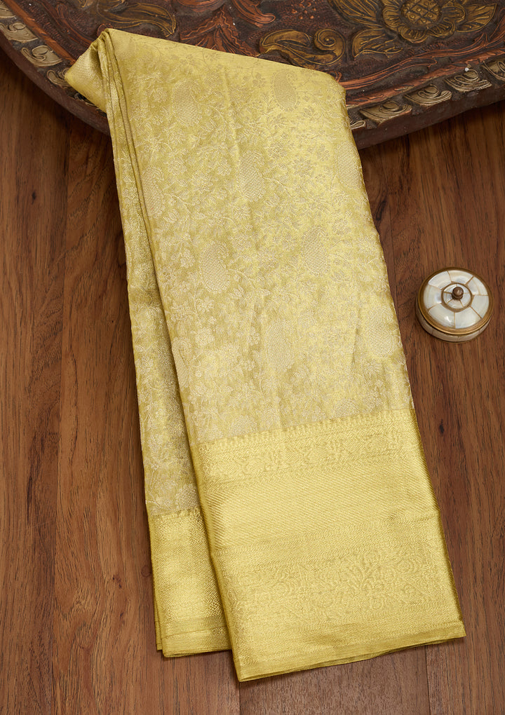 Gold Dharmavaram Pure Silk Saree
