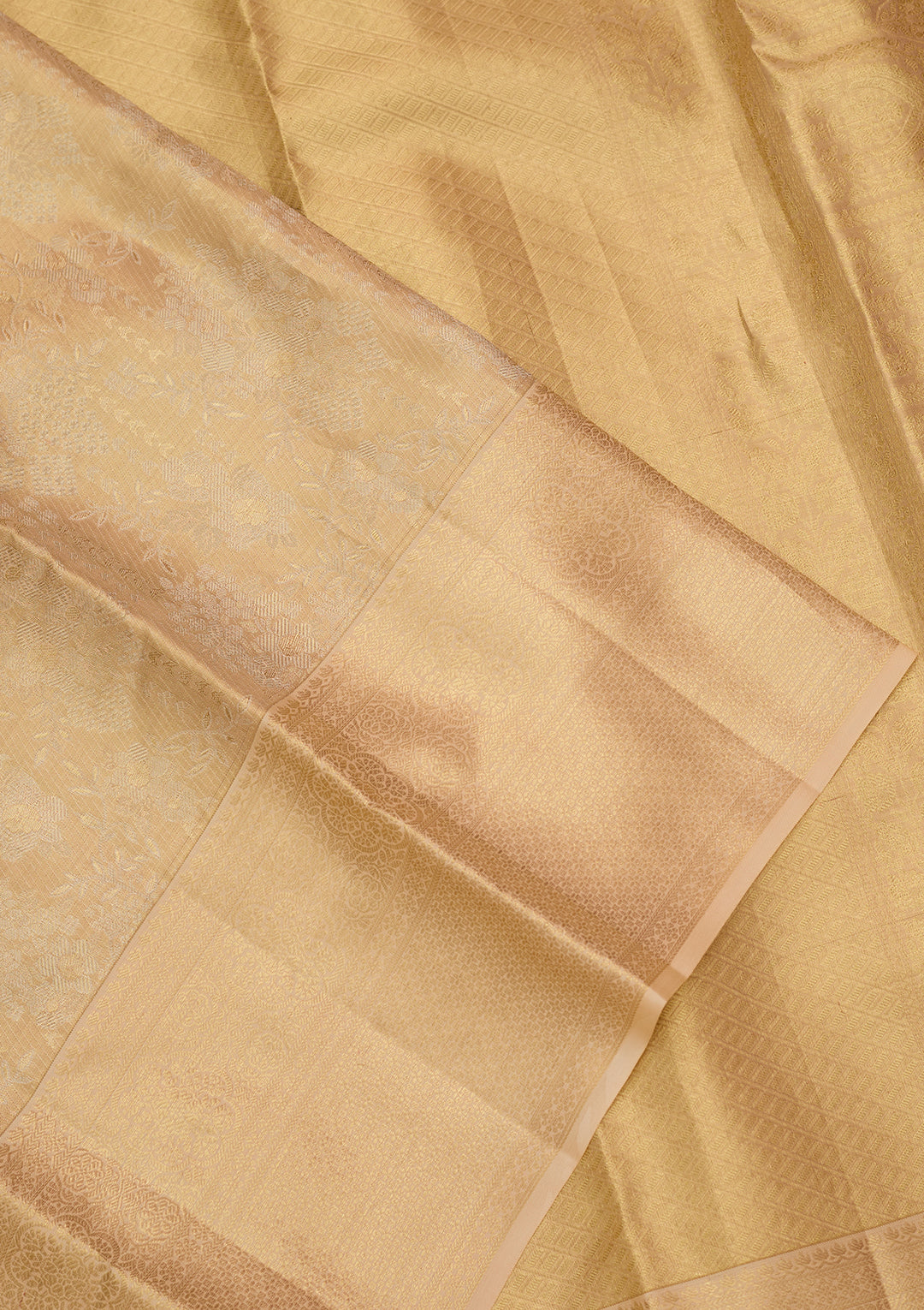 Beige Dharmavaram Pure Silk Saree