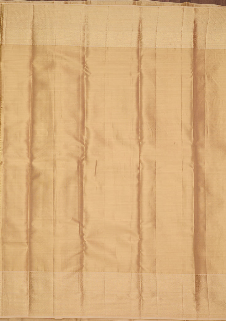 Beige Dharmavaram Pure Silk Saree