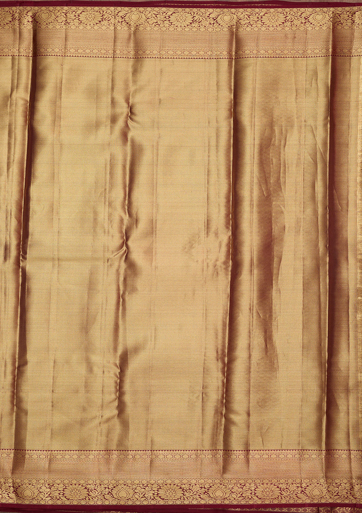 Maroon Dharmavaram Pure Silk Saree