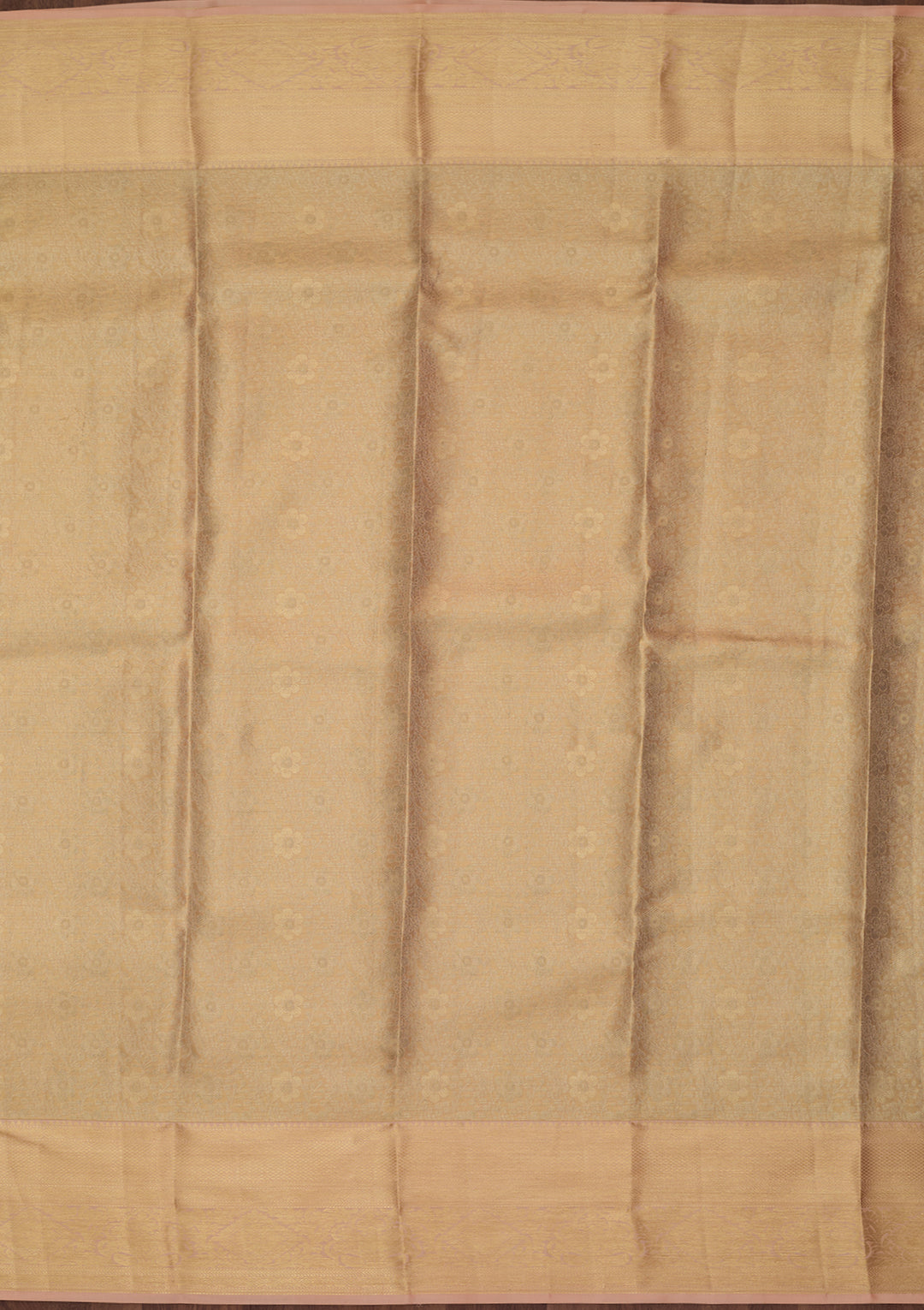 Beige Silk Jaal Saree With Matching Blouse Piece