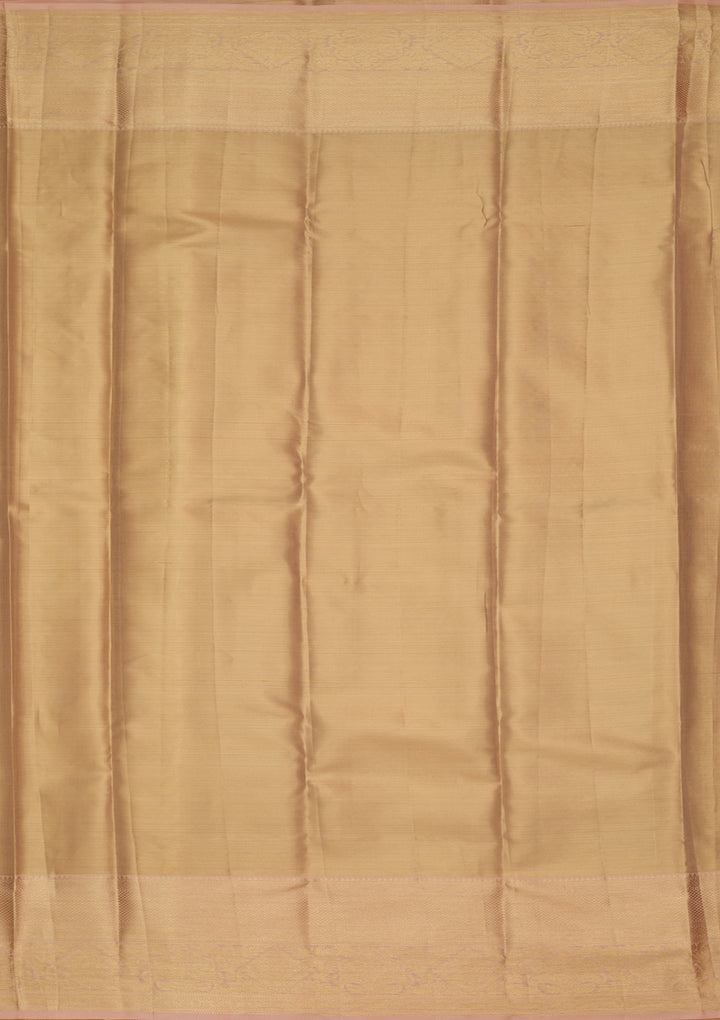 Beige Silk Jaal Saree With Matching Blouse Piece