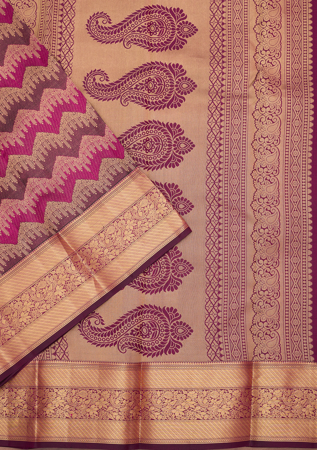 Wine Kanjivaram Pure Silk Saree