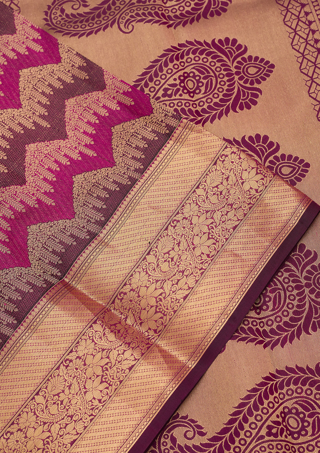 Wine Kanjivaram Pure Silk Saree