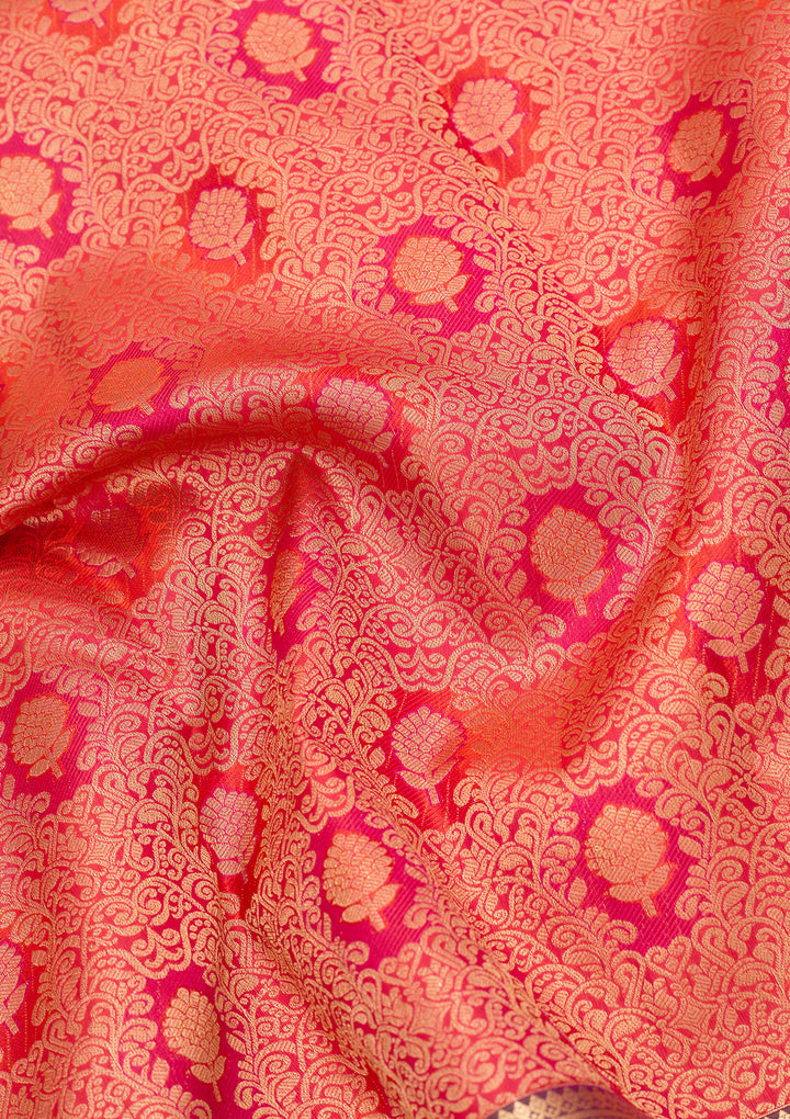 Orange Kanjivaram Pure Silk Saree