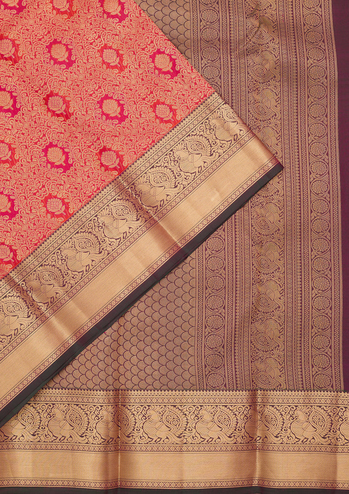 Orange Kanjivaram Pure Silk Saree