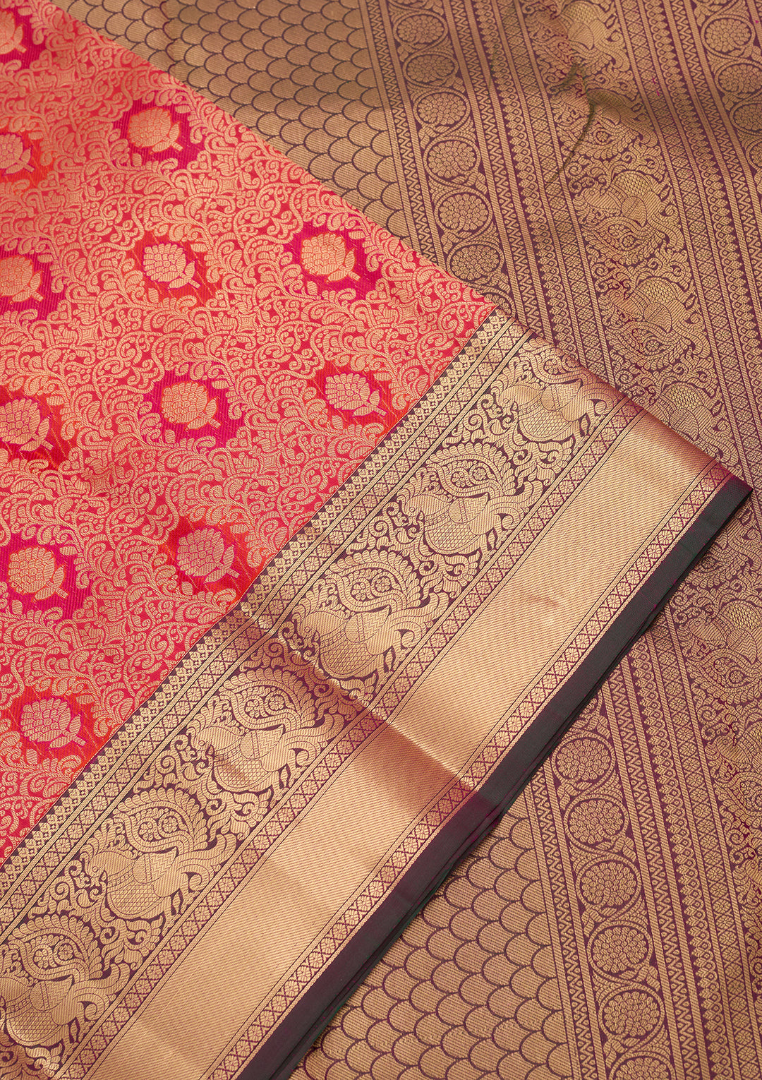 Orange Kanjivaram Pure Silk Saree