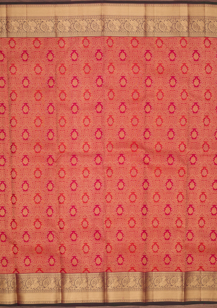 Orange Kanjivaram Pure Silk Saree